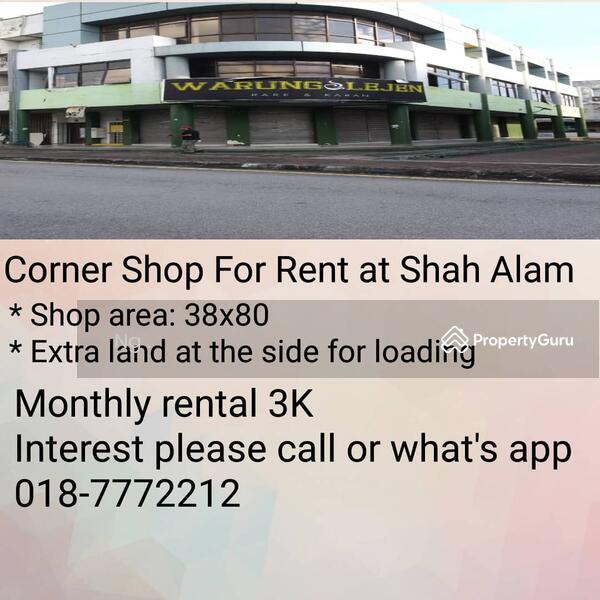Corner Shop For Rent At Shah Alam Shah Alam Shah Alam Selangor 3300 Sqft Commercial Properties For Rent By Ng Rm 3 800 Mo 30381327